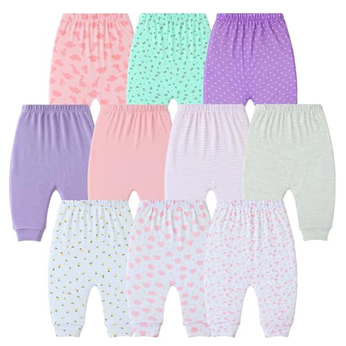 Hakochia Baby Pants for Boys & Girls: 100% Cotton, Soft, Comfy, Ample Diaper Room 0-36 Months