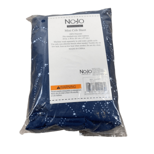 Nojo Fitted Crib Sheet, Navy & White Cosmic Constellations