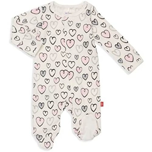 Magnetic Me Footie Pajamas - 100% Organic Cotton Baby Pajamas - Quick Magnetic Fastener Sleeper for Baby Boy and Girl