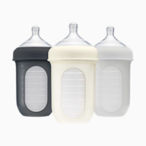 Boon NURSH Silicone Pouch Bottles - Gray, 8 Oz