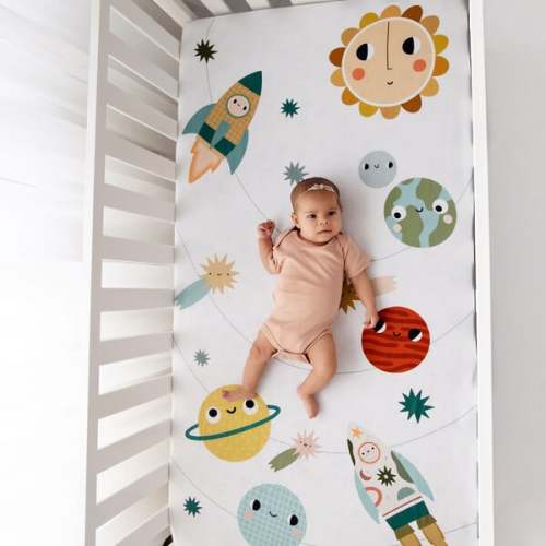 Space Explorer Standard Crib Sheet - Rookie Humans | Maisonette