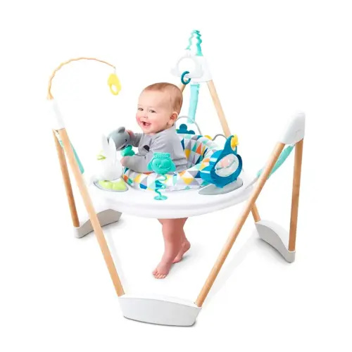 Evenflo Exersaucer Woodland Wonder Baby Activity Center - 13+ Colorful Activities with Full 360-Degree Spin and Enhanced Springs for Bouncing Fun