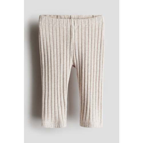 Wide-Ribbed Cotton Leggings