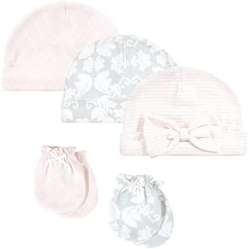 Hudson Baby Unisex Baby Cotton Cap and Scratch Mitten Set