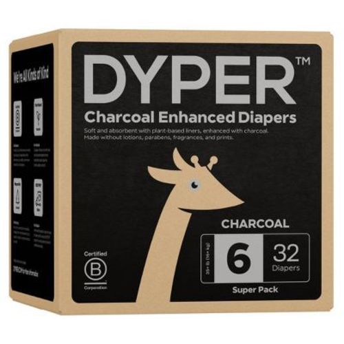 DYPER Disposable Charcoal Enhanced Diapers - Size 6 - 32ct