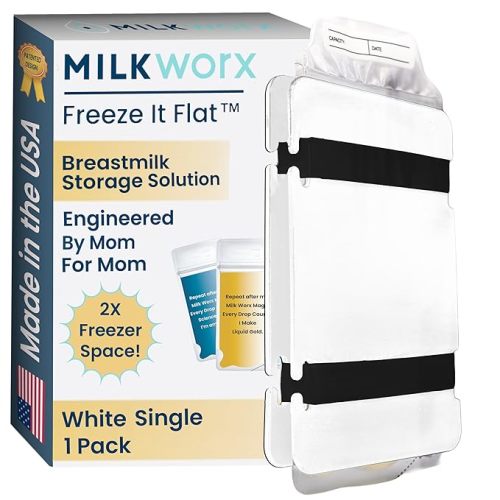 Freeze It Flat Breastmilk Freezer Storage System - Space-Saving Organizer for Breast Milk Storage Bags - Freezer Organization Made in USA (White, Single 1-pk)