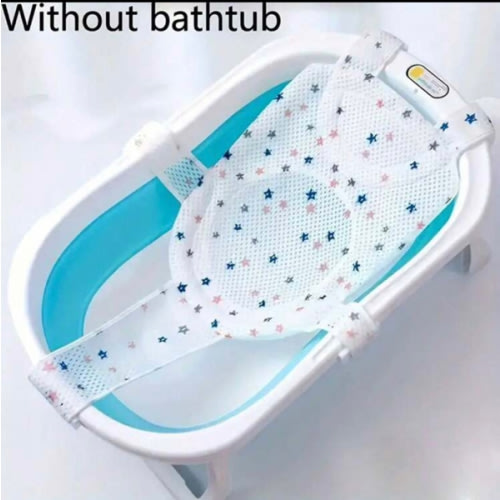 Baby Bathtub Support Seat Cushion, Soft And Anti-Slip Bath Pad With Pillow, Adjustable Polyester Fiber Bathtub Net Suitable For 0-3 Years Old - Ideal Gift For Christmas, Thanksgiving And New Year