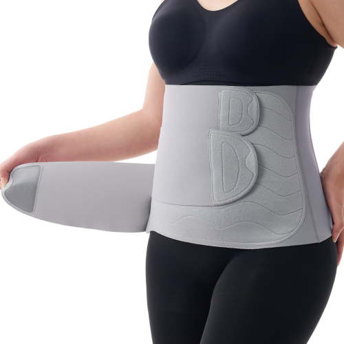 Momcozy Ergowrap Postpartum Belly Band, 3D Abdomen Lifting & Ergonomic Back Support Abdominal Binder, Seamless & Invisible Wrap Shapewear for Postpartum C-Section Recovery, Daily Wear, Exercise