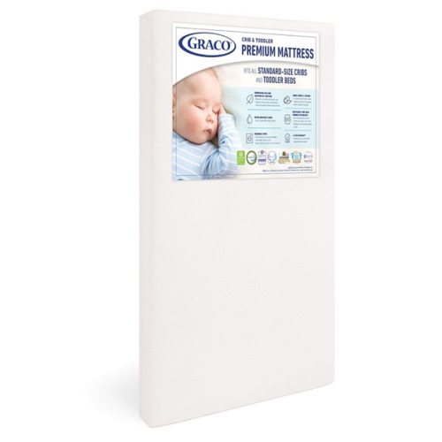 Graco Premium Crib & Toddler Mattress – GREENGUARD Gold Certified & CertiPUR-US Certified, Fits All Standard Crib & Toddler Beds, Waterproof Sleep Surface, Machine-Washable Outer Cover for Easy Care