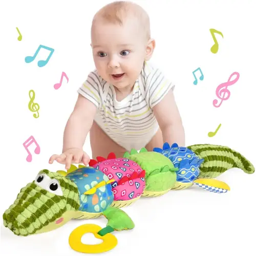 KMUYSL Baby Toys 0 to 12 Months, Musical Stuffed Animal Toys for 0-3-6-12 Months, Soft Sensory Toys with Crinkle and Rattles, Infant Tummy Time Toys Gifts for Newborn Boys Girls