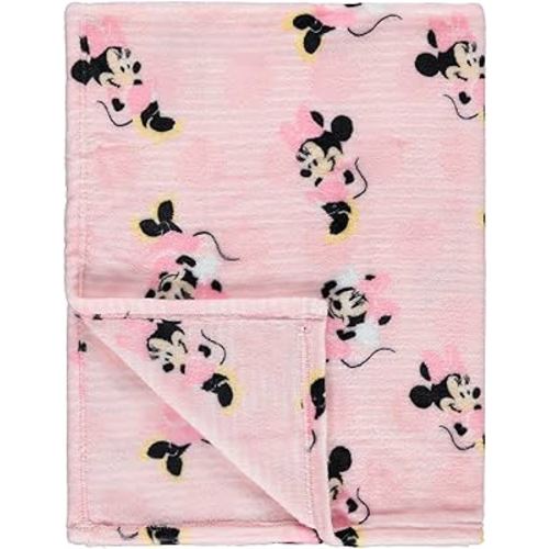 Disney Characters Flannel Fleece Baby Blanket - Soft & Cozy 30x40 Inches, Featuring Mickey Mouse, Minnie Mouse, Winnie The Pooh, and Dumbo