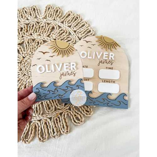 Ocean theme birth announcement | beach theme name sign | nursery sign | hospital name sign | my name is sign | boy name announcement sign