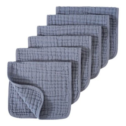 CZHQWE Burp Cloths Baby Girl Burp Cloths Muslin Burp Cloths 6 Pack Large 20" By 10" 100% Cotton 6 Layers Extra Absorbent And Soft Navy
