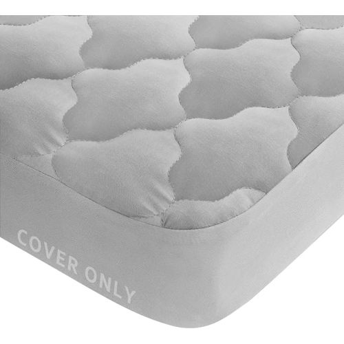 Waterproof Pack and Play Mattress Pad 39" x 27", Compatible with Graco Pack and Play & Dream On Me & Pamo Babe, Cotton Fabric Playpen/Playard Sheet Quilted, Gray