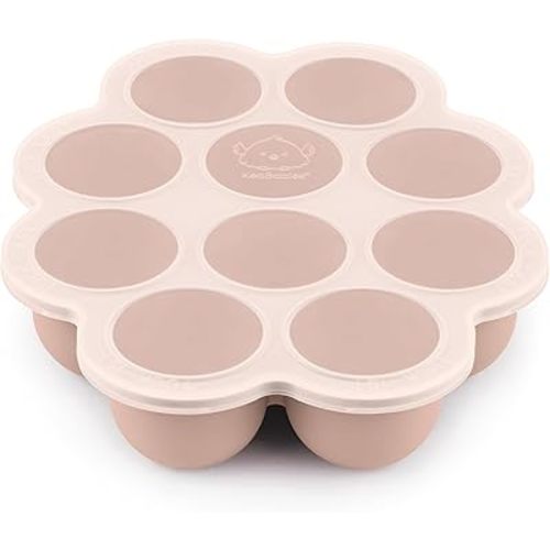 KeaBabies Silicone Baby Food Freezer Tray with Clip-on Lid, 2oz x 10 Pods Baby Food Freezer Molds, Breast Milk Freezer Tray, Dishwasher, Microwave, BPA-Free Baby Food Storage Tray (Dusk)