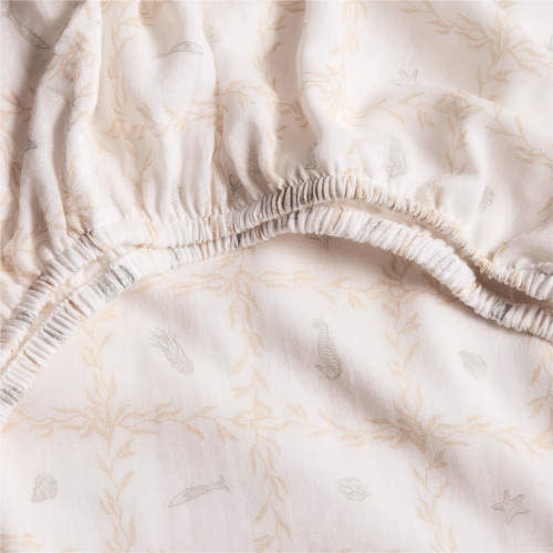 Lulot Green Seasape Supersoft Organic Cotton Baby Crib Fitted Sheet by Jake Arnold