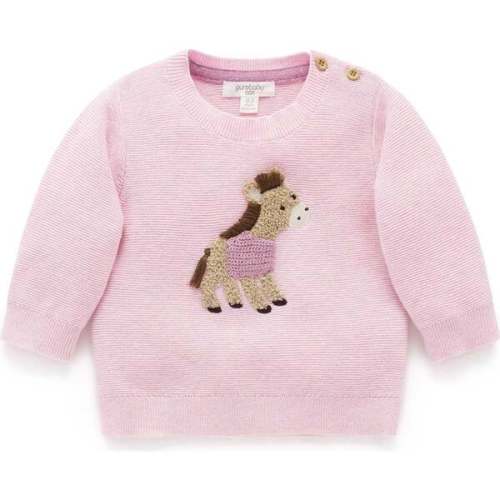 On The Farm Jumper Primrose Melange - Purebaby | Maisonette
