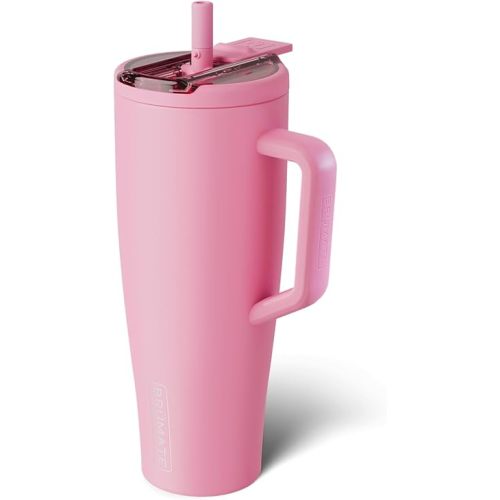 BrüMate Era Flip 40oz Tumbler with 100% Leakproof Covered Straw Lid | Hygienic Covered Straw | Insulated Stainless Steel Water Bottle with Handle | Cup Holder Friendly | BPA-Free (Primrose)