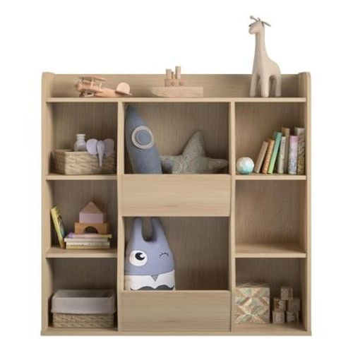 Realrooms Jocelyn Kids Large Toy Storage Bookcase With 8 Open Compartments, Navy