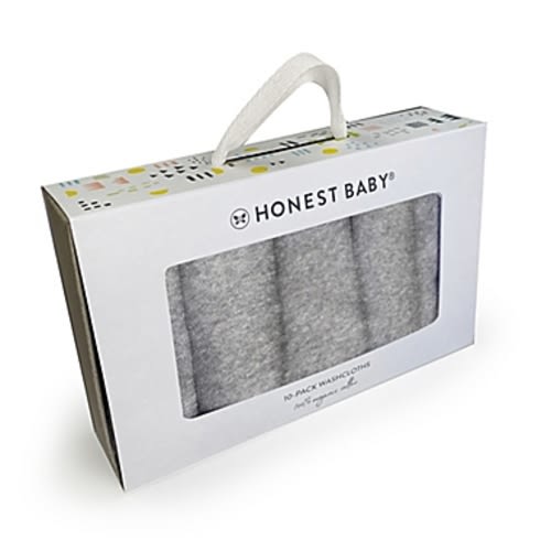 The Honest Company® 10-Pack Terry Washcloths in Grey Heather