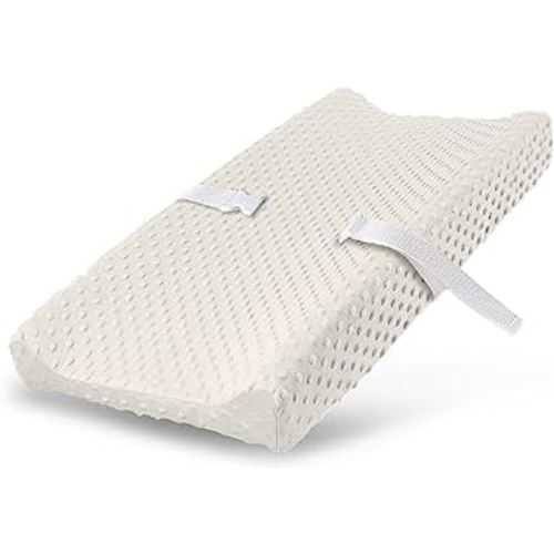 Changing Pad Cover, Ultra Soft Minky Dots Plush Changing Table Covers Breathable Mink Changing Table Sheets Cover Wipeable Changing Pad Covers for Infants Newborn Baby Girl Boy (Pristine)