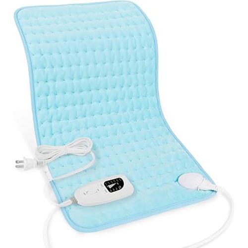 Electric Heating Pads,Heating Pads for Back,Shoulder,Hot Pad for Neck and Arms,Abdomen,Moist Heated Pad for Legs and Knee,Auto Shut Off(Light Gray, 24''×12'')