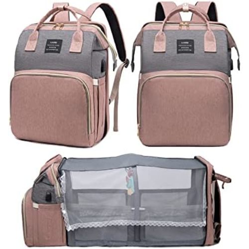Diaper Bag Backpack for Boys and Girls, Pink