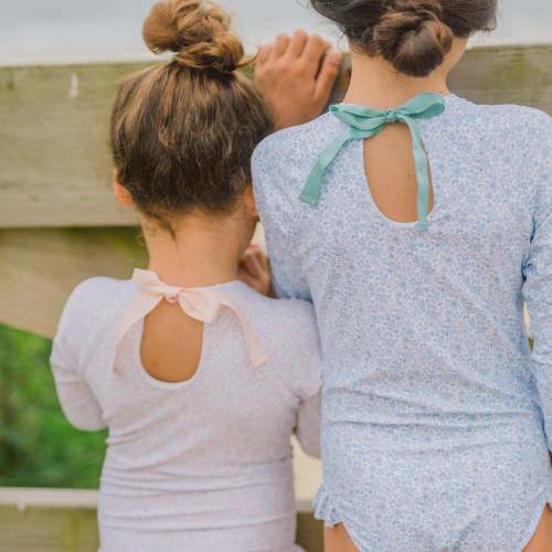 girls brown crinkle gingham rashguard one piece – minnow