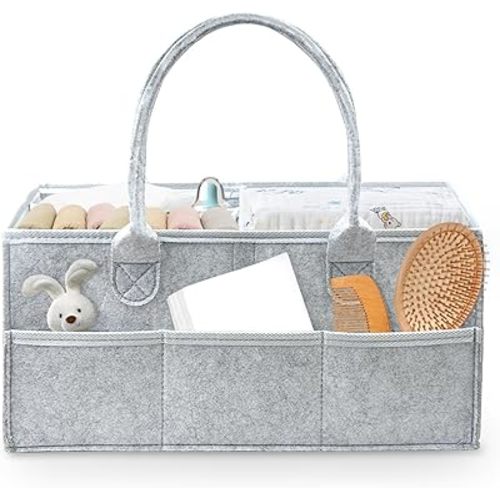 Baby Diaper Caddy Organizer and Storage,Diaper Bag Tote,Baby Gift Basket,Baby Clothes,Nursery Storage Bin and Car Organizer,Newborn Essentials Must Haves
