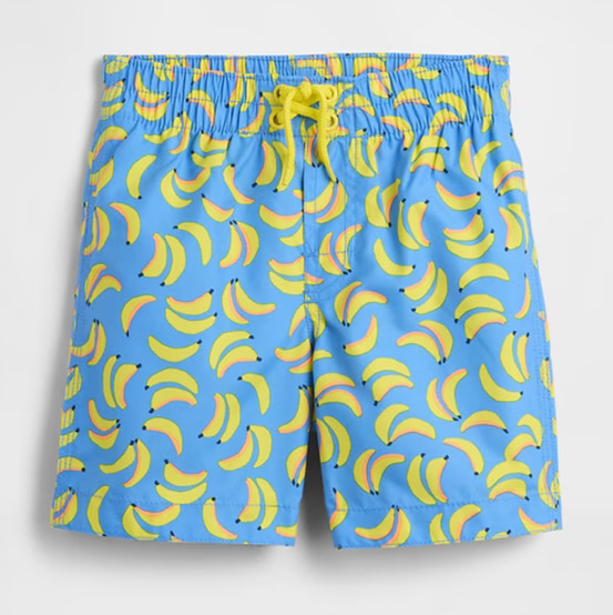 Banana Print Swim Trunks