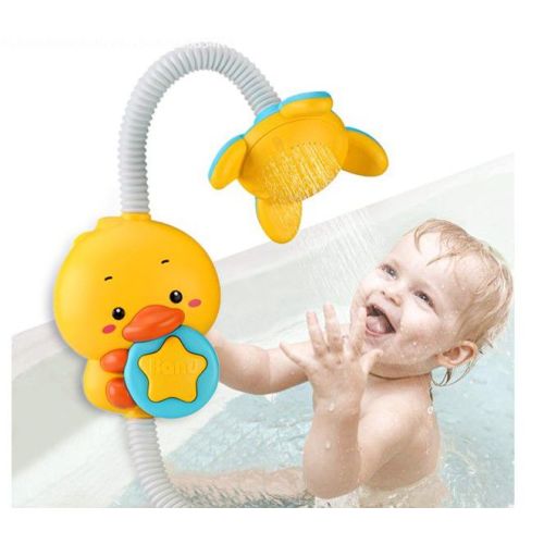 Hanmun Bath Toys for Toddlers 1-3 with Shower Head - Cute Duck Sensory Toys Toddler Bathtub Water Toy Suction Cup Water Game, Birthday Gifts for Infants Boys Girls Newborn 6 12 Months