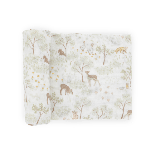 Cotton Muslin Swaddle Blanket - Woodland Friends