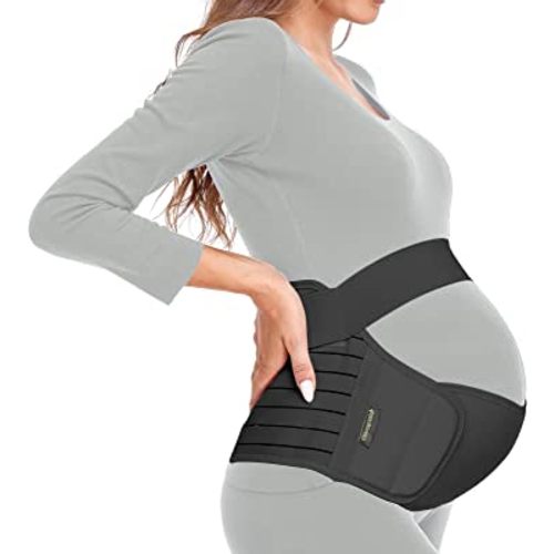 ChongErfei Pregnancy Belly Belly Bands 3 in 1 Pregnancy Support Belt for Pregnancy Back/Pelvic/Hip Pain, Pregnancy with Ab Support (XL:Fit Ab 46"-57.2", Black)