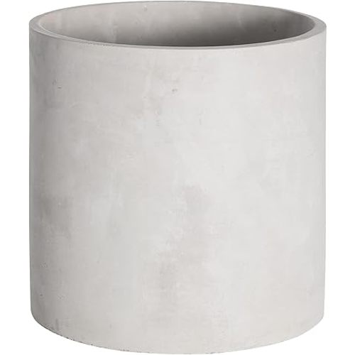 Plant Pots - 6.7 inch Cement Planters Indoor - Modern Grey Flower Pot with Drainage Hole - Home Office Decor