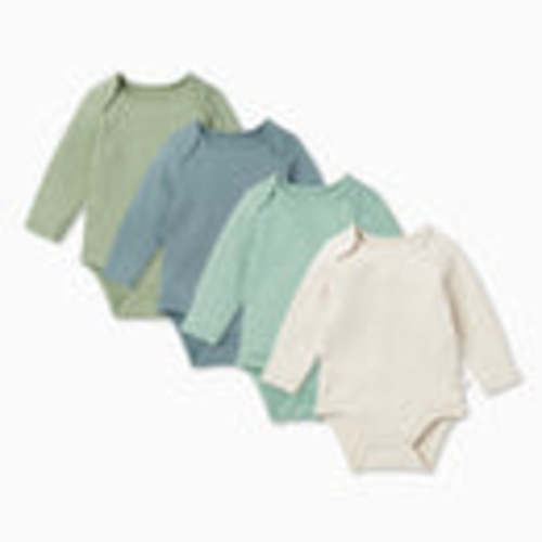 Ribbed Long Sleeve Bodysuit 4 Pack | Baby Boy & Girl Bodysuits | MORI US