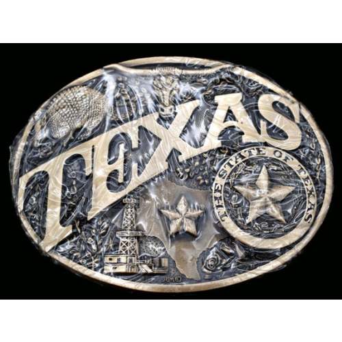 Great State of Texas Solid Brass Vintage Belt Buckle - Award Design Medals