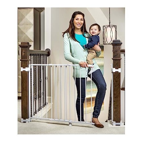 Regalo 2-in-1 Stairway and Hallway Wall Mounted Baby Gate, Bonus Kit, Includes Banister and Wall Mounting Kit