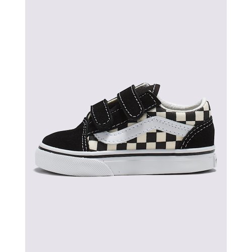 Toddler Old Skool V Checkerboard Shoe in Black / White Sz 4 | Vans