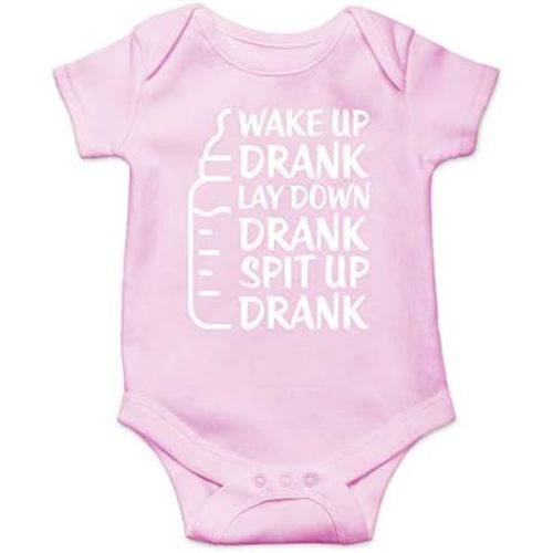 Wake Up Drank, Lay Down, Spit Up - Funny Baby Essentials Bodysuit - Newborn Outfit