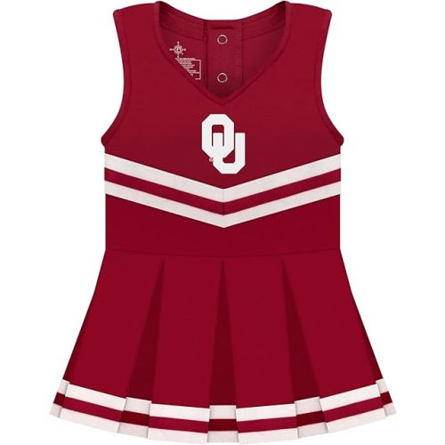 College Baby NCAA Officially Licensed Cheerleader Bodysuit Dress - Team Logo, Multiple Colors, for Baby Girls - (0-24 Months)