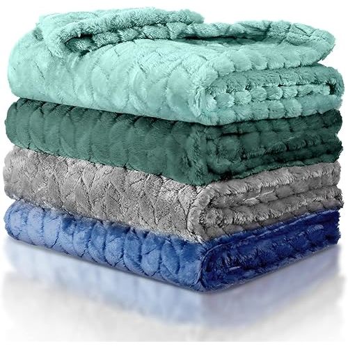 Frienda 4 Pcs Baby Fuzzy Blanket Fluffy Baby Blanket for Boys Girls Soft Warm Baby Receiving Blankets Nursery Bed Blanket Toddler Infant Newborn Receiving Blanket, 32 x 24 Inch (Classic Color)