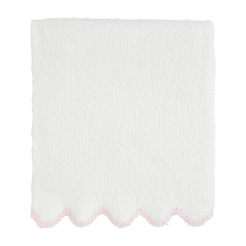Pink Scallop Chenille Blanket