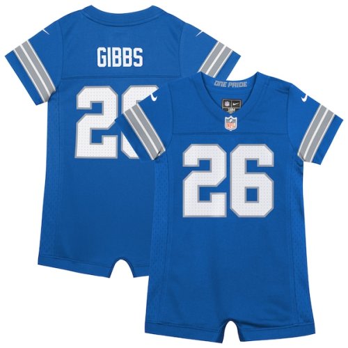 Newborn & Infant Detroit Lions Jahmyr Gibbs Nike Blue Game Romper Jersey