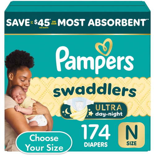 Pampers Swaddlers Ultra Diapers, Newborn (<10 Pounds), 174 Count