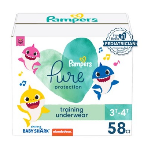 Pampers Pure Protection Training Underwear - Baby Shark - Size 3T-4T - 58ct