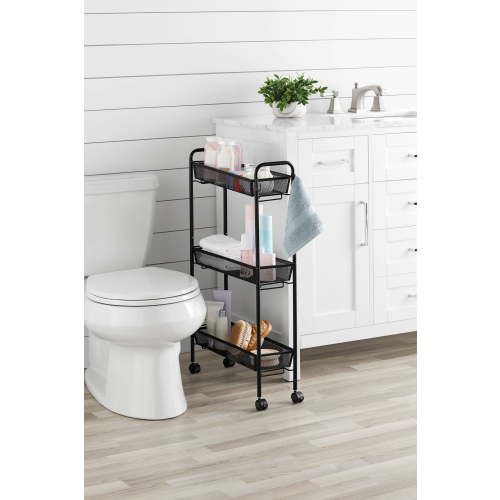 Mainstays Slim Bath Cart - 3-Tier Rolling Organization Cart