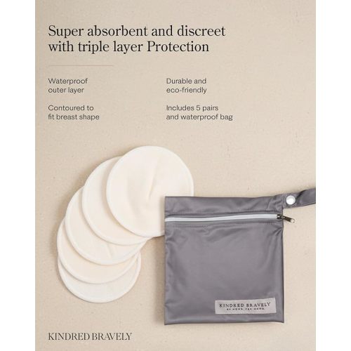 Kindred Bravely Organic Reusable Nursing Pads, Washable