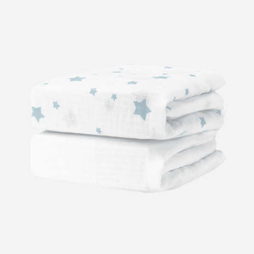 Breathable, Organic Cotton Sheets (2-pack) - Standard / Stardust Moonstone Mist & White