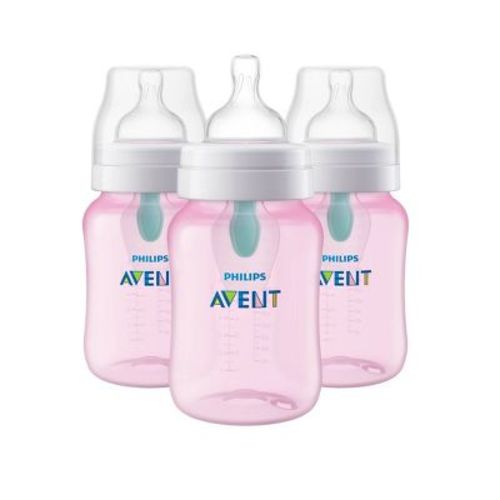 Philips Avent Anti-colic Baby Bottle With Airfree Vent - Pink - 9oz/3pk