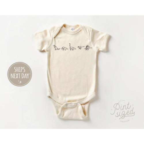 Dinosaur Baby Onesie® - Cute Origami Bodysuit - Simple Natural Onesie®
